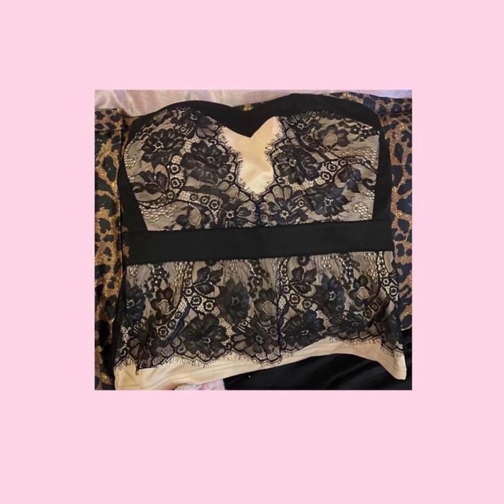 Charolette russe Lace strapless top